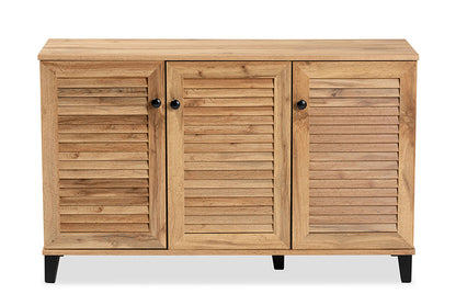 Baxton Studio - Coolidge Shoe Cabinet - FP-04LV-Wotan Oak view 3