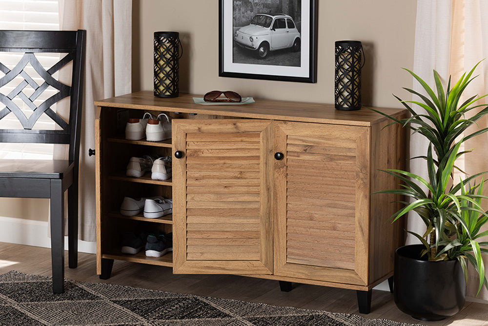 Baxton Studio - Coolidge Shoe Cabinet - FP-04LV-Wotan Oak view 9