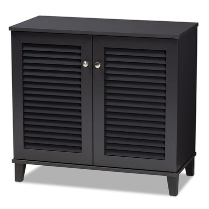 Baxton Studio - Coolidge Shoe Cabinet in Gray - FP-01LV-Dark Grey view 1