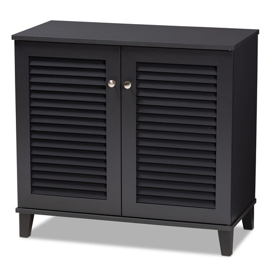 Baxton Studio - Coolidge Shoe Cabinet in Gray - FP-01LV-Dark Grey view 1