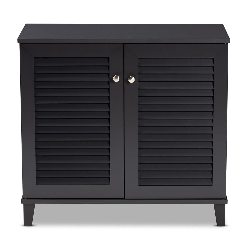 Baxton Studio - Coolidge Shoe Cabinet in Gray - FP-01LV-Dark Grey view 2