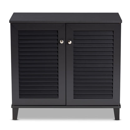 Baxton Studio - Coolidge Shoe Cabinet in Gray - FP-01LV-Dark Grey view 2