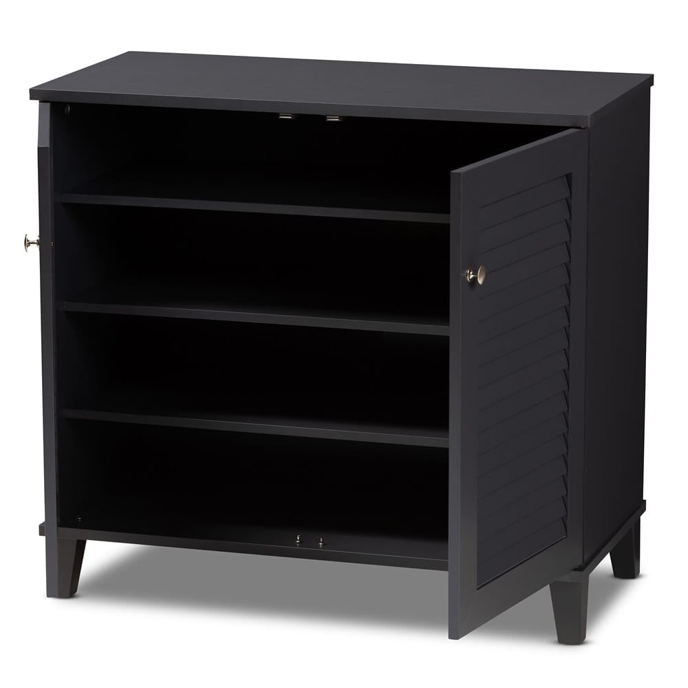 Baxton Studio - Coolidge Shoe Cabinet in Gray - FP-01LV-Dark Grey view 4