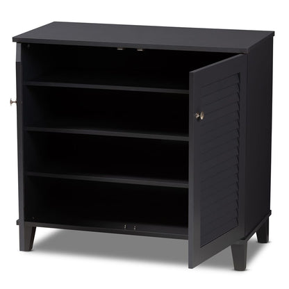 Baxton Studio - Coolidge Shoe Cabinet in Gray - FP-01LV-Dark Grey view 4