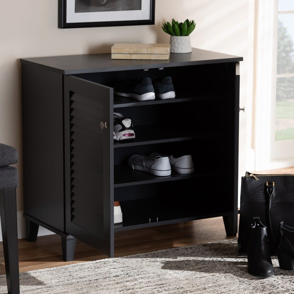 Baxton Studio - Coolidge Shoe Cabinet in Gray - FP-01LV-Dark Grey view 7