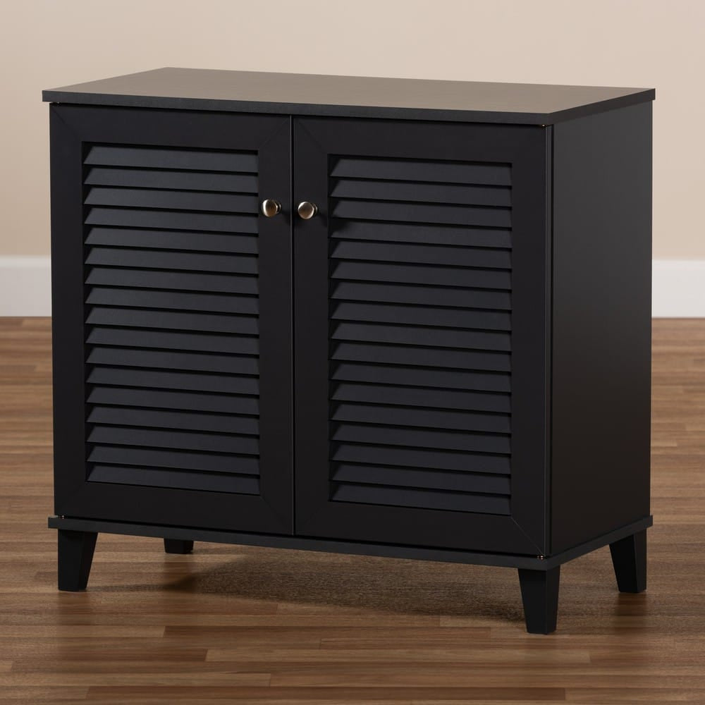 Baxton Studio - Coolidge Shoe Cabinet in Gray - FP-01LV-Dark Grey view 8