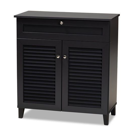 Baxton Studio - Coolidge Shoe Cabinet in Gray - FP-02LV-Dark Grey view 1
