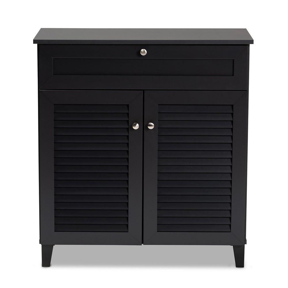 Baxton Studio - Coolidge Shoe Cabinet in Gray - FP-02LV-Dark Grey view 2