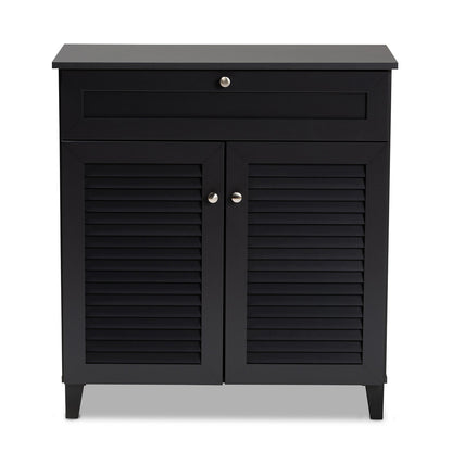 Baxton Studio - Coolidge Shoe Cabinet in Gray - FP-02LV-Dark Grey view 2
