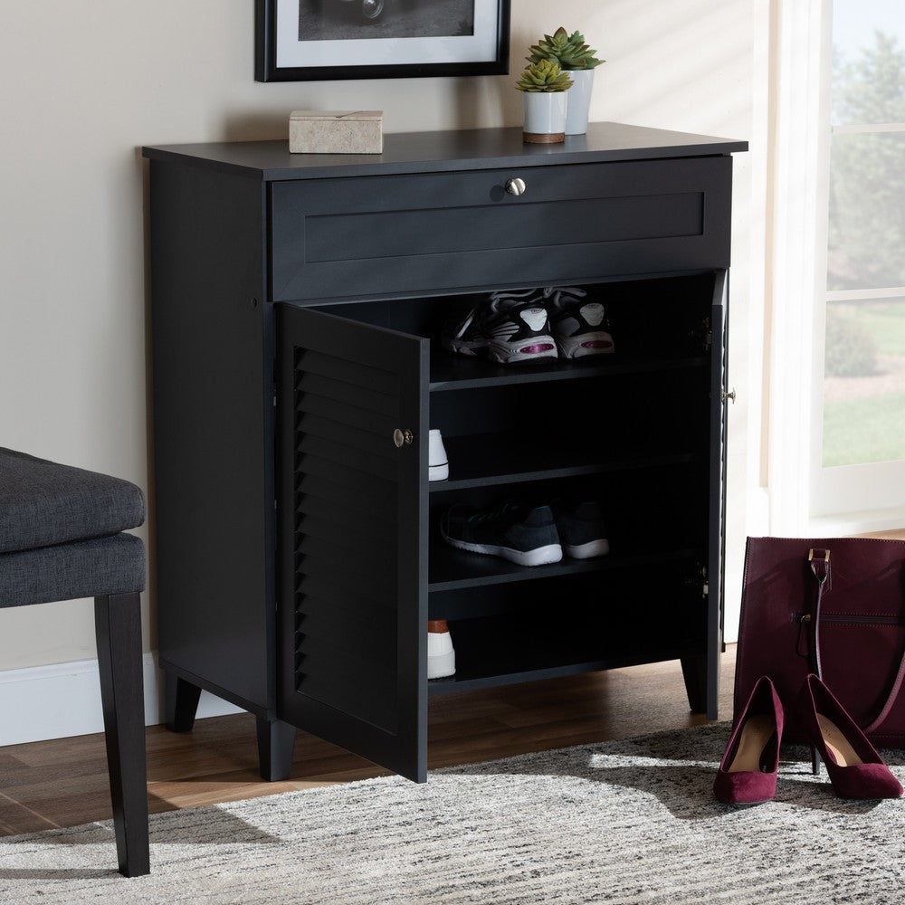 Baxton Studio - Coolidge Shoe Cabinet in Gray - FP-02LV-Dark Grey view 7