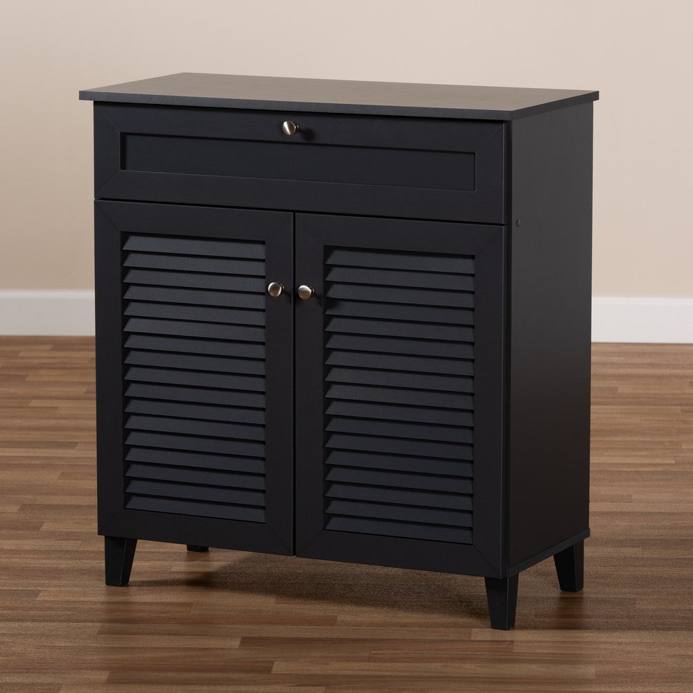 Baxton Studio - Coolidge Shoe Cabinet in Gray - FP-02LV-Dark Grey view 8