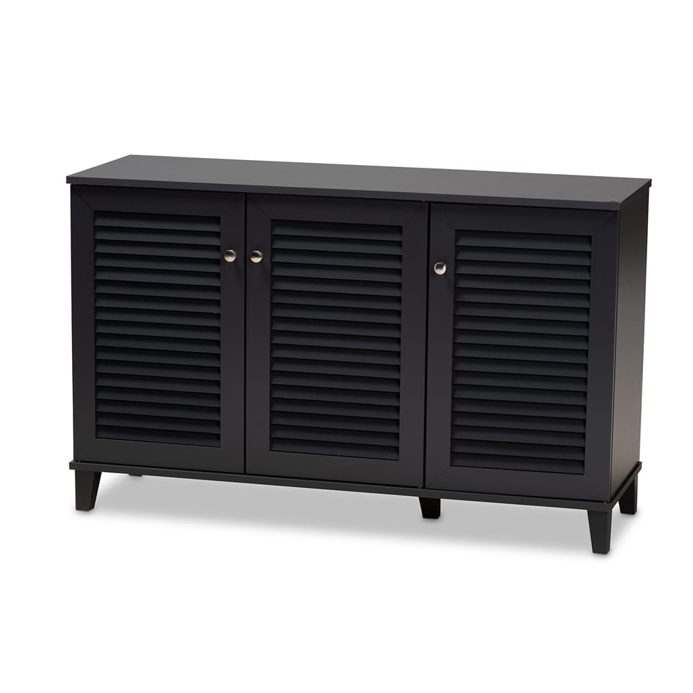 Baxton Studio - Coolidge Shoe Cabinet in Gray - FP-04LV-Dark Grey view 1
