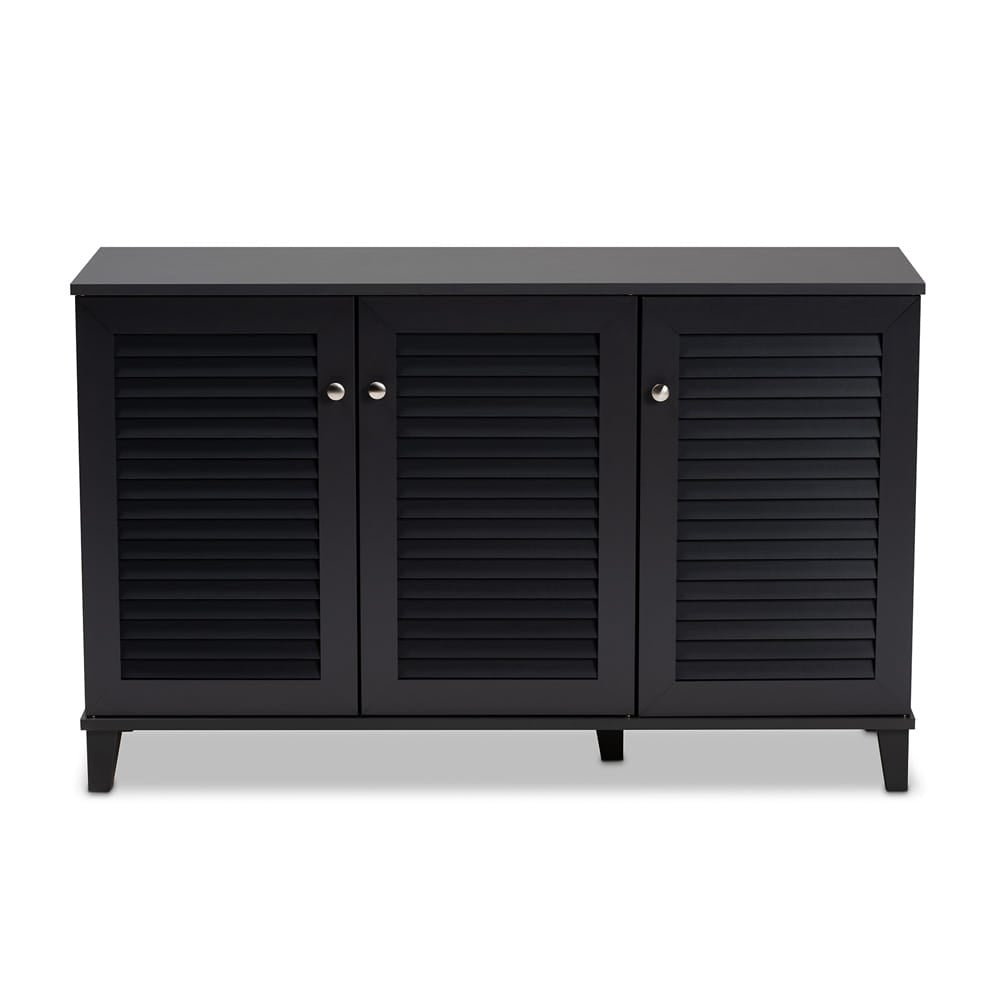 Baxton Studio - Coolidge Shoe Cabinet in Gray - FP-04LV-Dark Grey view 2