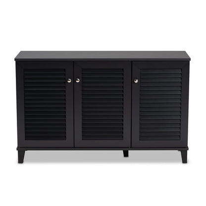 Baxton Studio - Coolidge Shoe Cabinet in Gray - FP-04LV-Dark Grey view 2