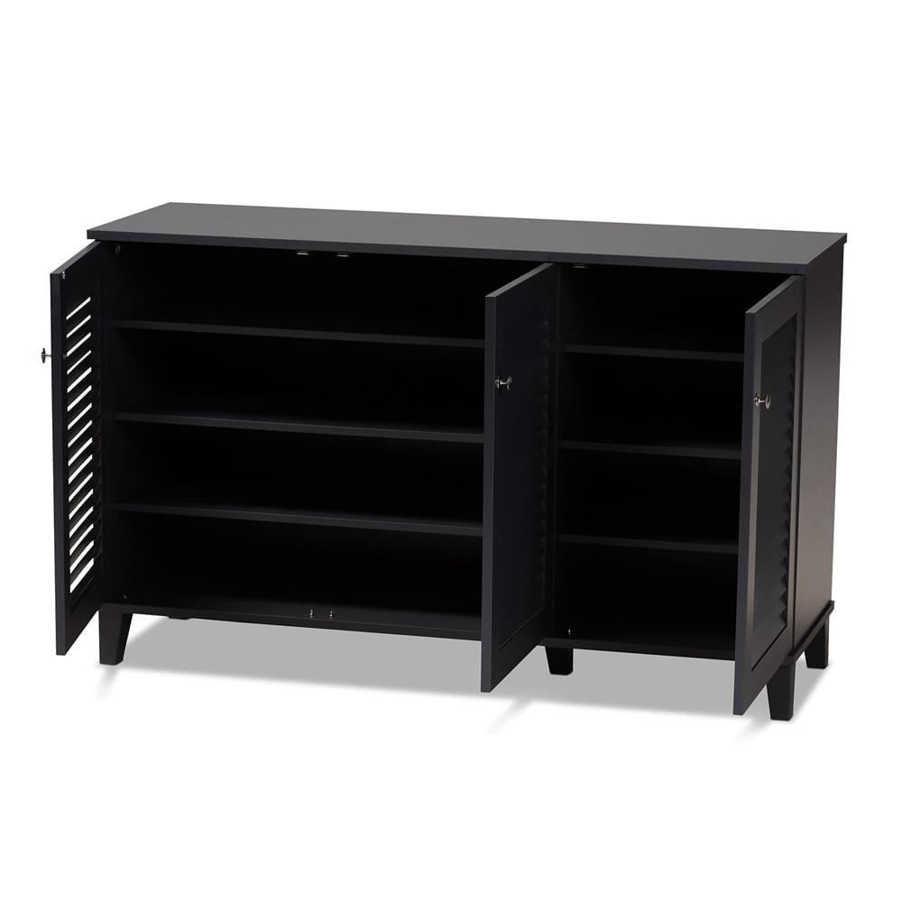 Baxton Studio - Coolidge Shoe Cabinet in Gray - FP-04LV-Dark Grey view 3