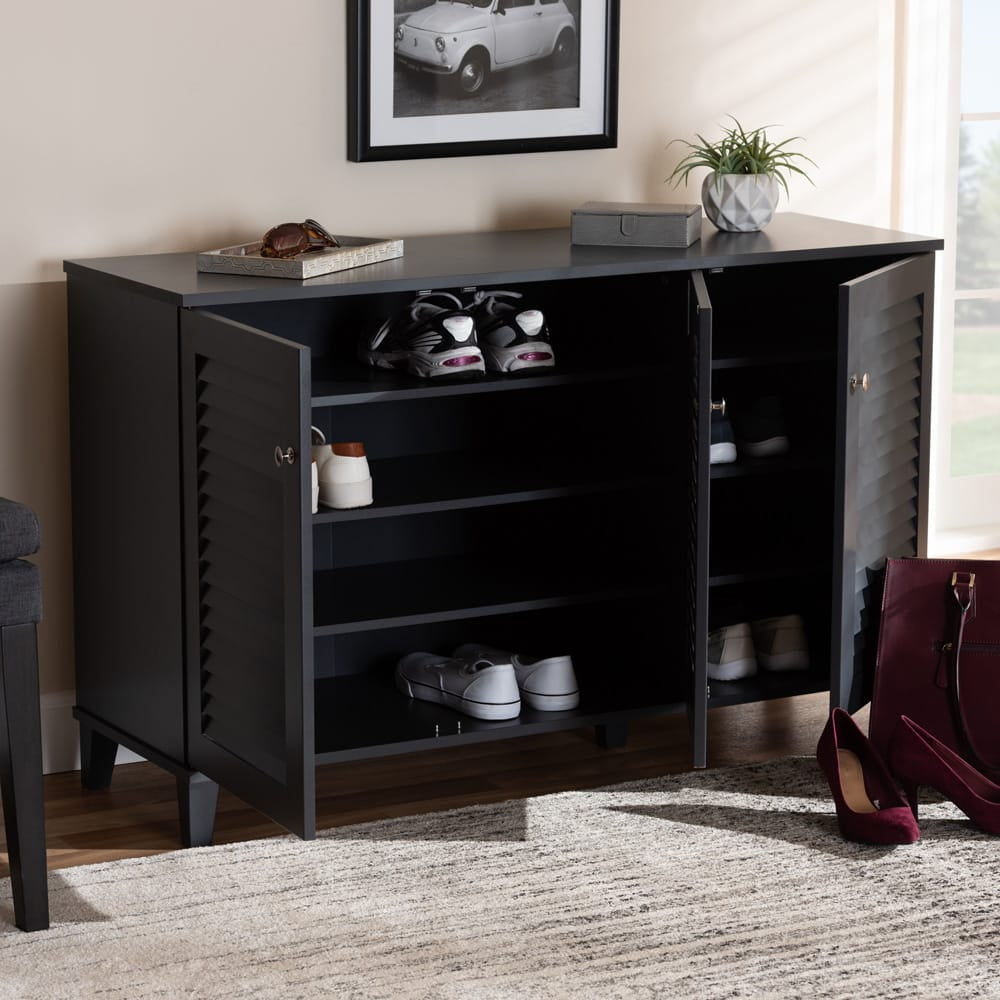 Baxton Studio - Coolidge Shoe Cabinet in Gray - FP-04LV-Dark Grey view 6