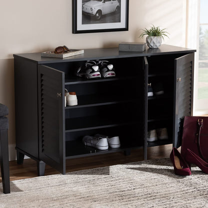 Baxton Studio - Coolidge Shoe Cabinet in Gray - FP-04LV-Dark Grey view 6