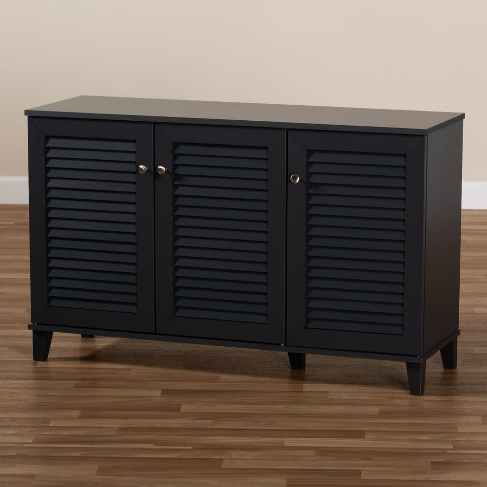 Baxton Studio - Coolidge Shoe Cabinet in Gray - FP-04LV-Dark Grey view 7