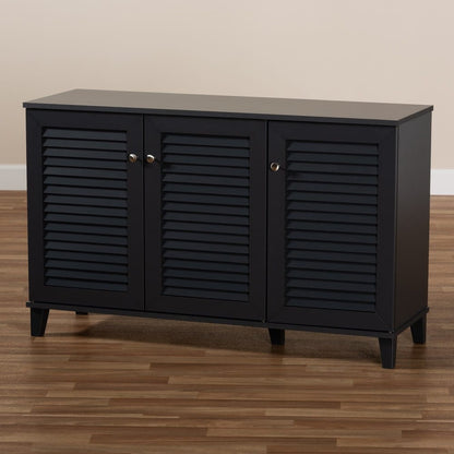 Baxton Studio - Coolidge Shoe Cabinet in Gray - FP-04LV-Dark Grey view 7