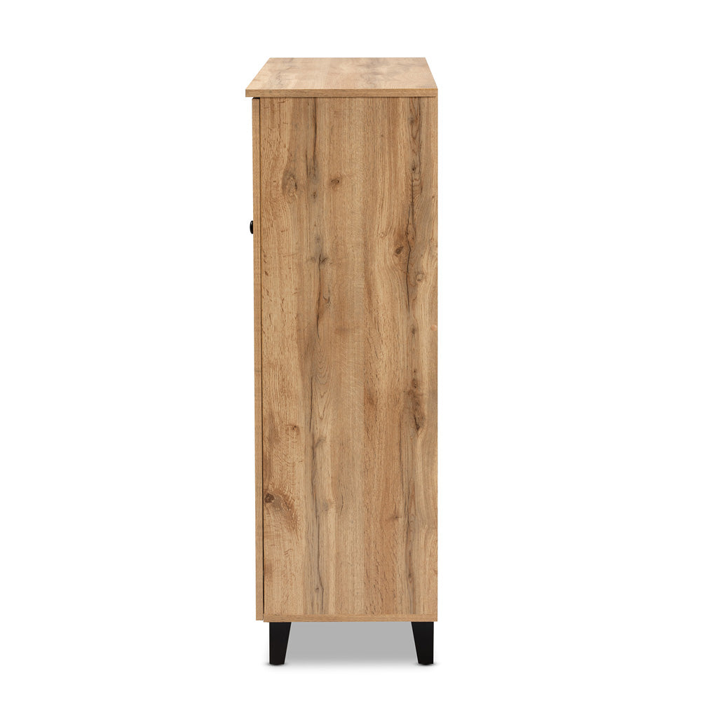 Baxton Studio - Coolidge Shoe Cabinet in Oak Brown/Black - FP-05LV-Wotan Oak view 4