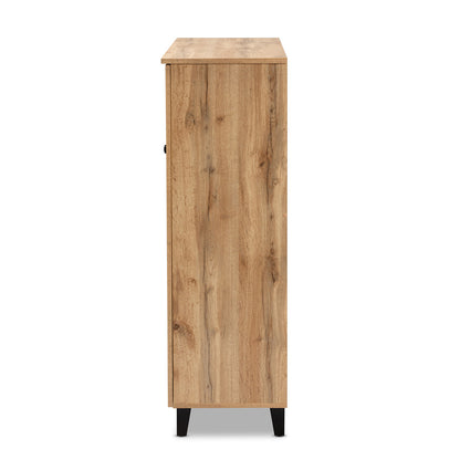 Baxton Studio - Coolidge Shoe Cabinet in Oak Brown/Black - FP-05LV-Wotan Oak view 4