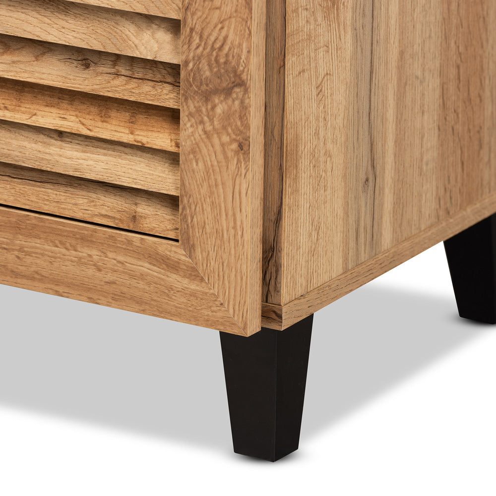 Baxton Studio - Coolidge Shoe Cabinet in Oak Brown/Black - FP-05LV-Wotan Oak view 6