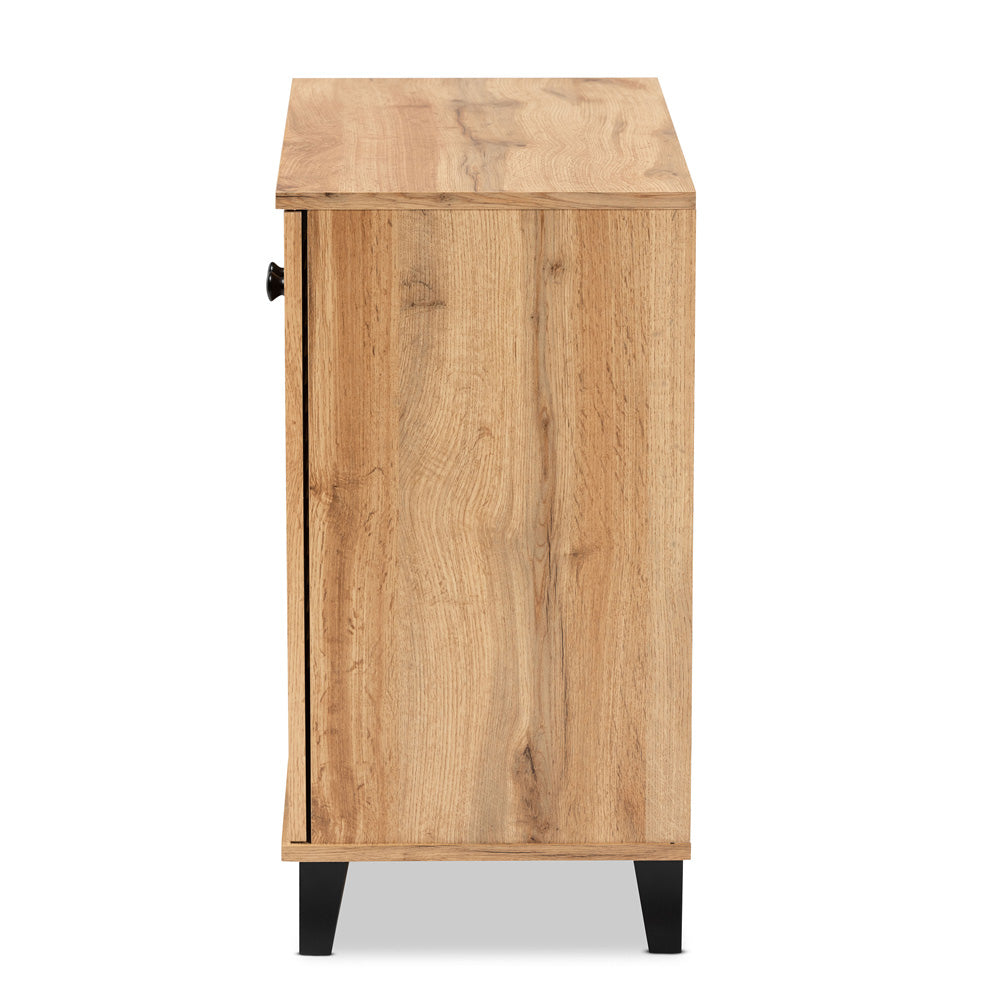 Baxton Studio - Coolidge Shoe Cabinet in Oak Brown/Dark Brown - FP-01LV-Wotan Oak view 4