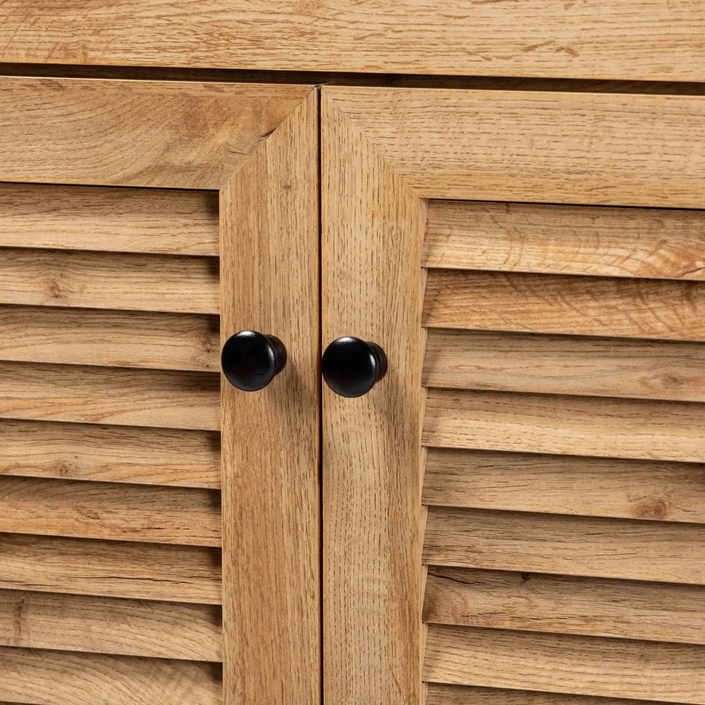 Baxton Studio - Coolidge Shoe Cabinet in Oak Brown/Dark Brown - FP-03LV-Wotan Oak view 5
