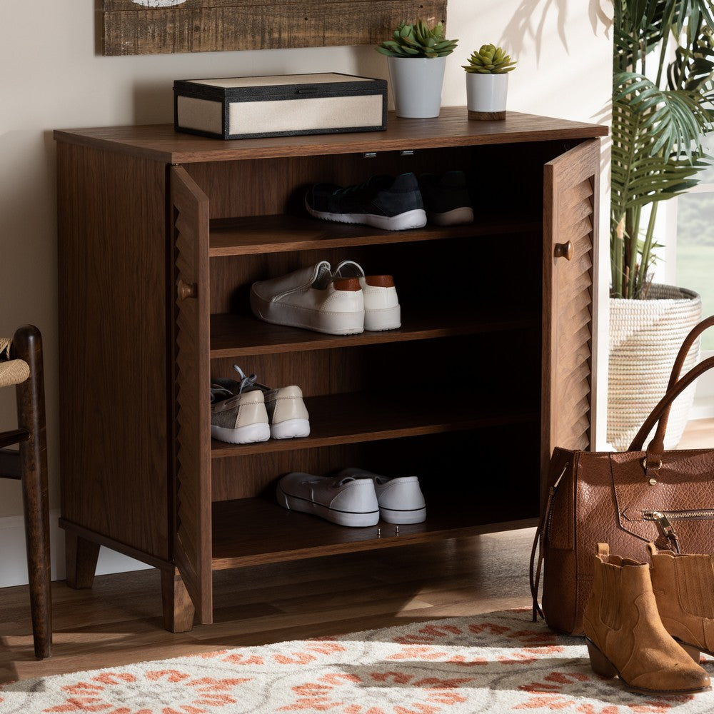 Baxton Studio - Coolidge Shoe Cabinet in Walnut - FP-01LV-Walnut view 7