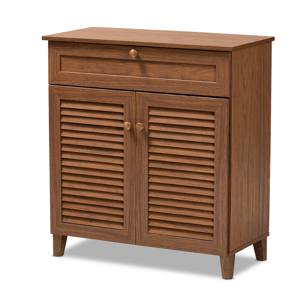 Baxton Studio - Coolidge Shoe Cabinet in Walnut - FP-02LV-Walnut view 1