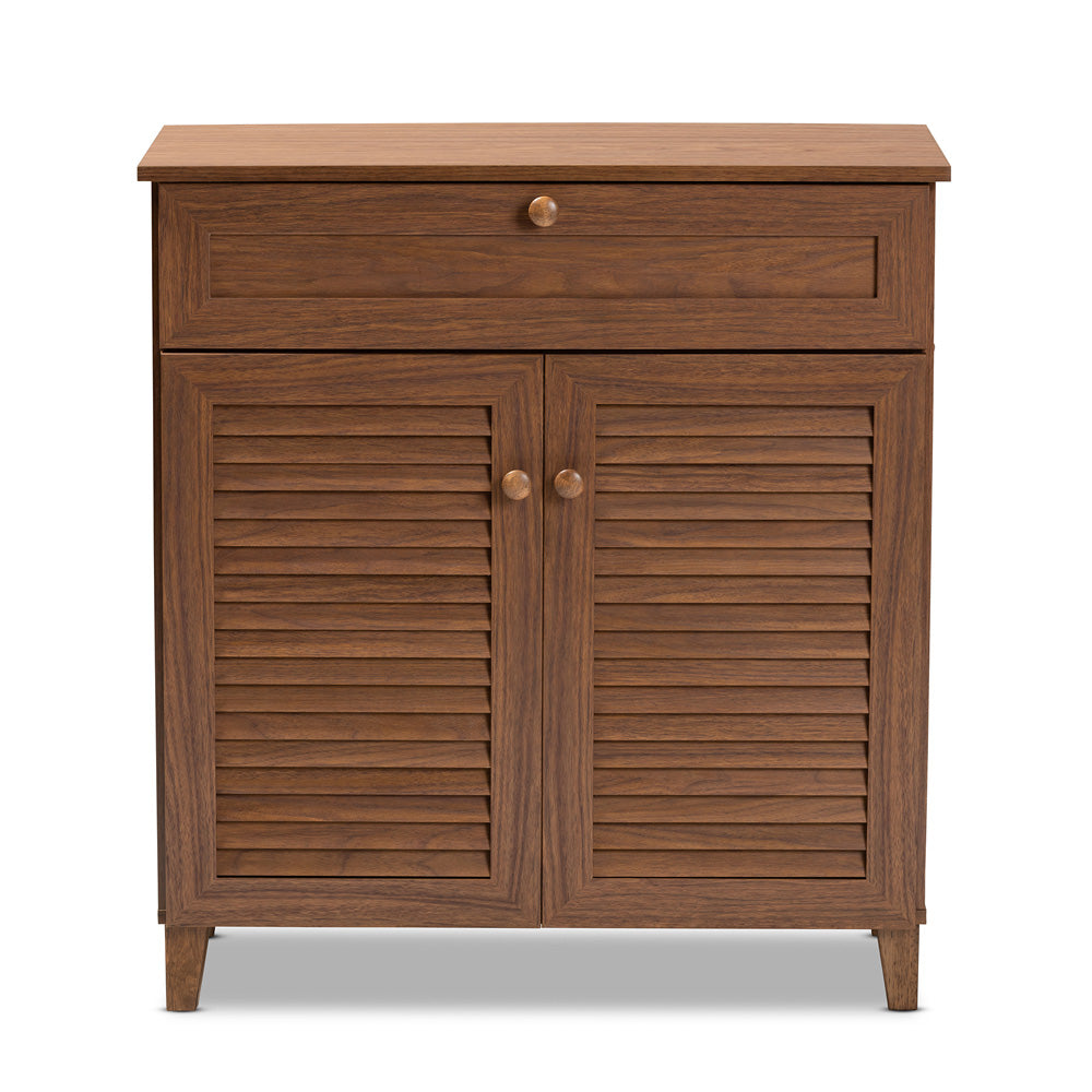 Baxton Studio - Coolidge Shoe Cabinet in Walnut - FP-02LV-Walnut view 2