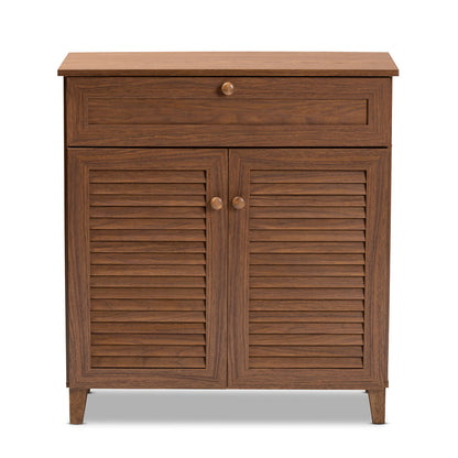 Baxton Studio - Coolidge Shoe Cabinet in Walnut - FP-02LV-Walnut view 2