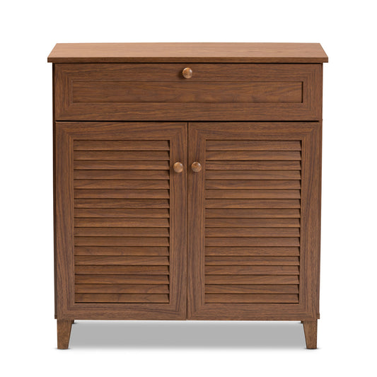 Baxton Studio - Coolidge Shoe Cabinet in Walnut - FP-02LV-Walnut view 2