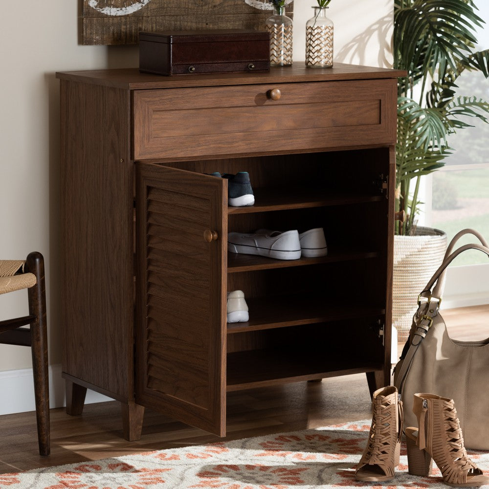 Baxton Studio - Coolidge Shoe Cabinet in Walnut - FP-02LV-Walnut view 7