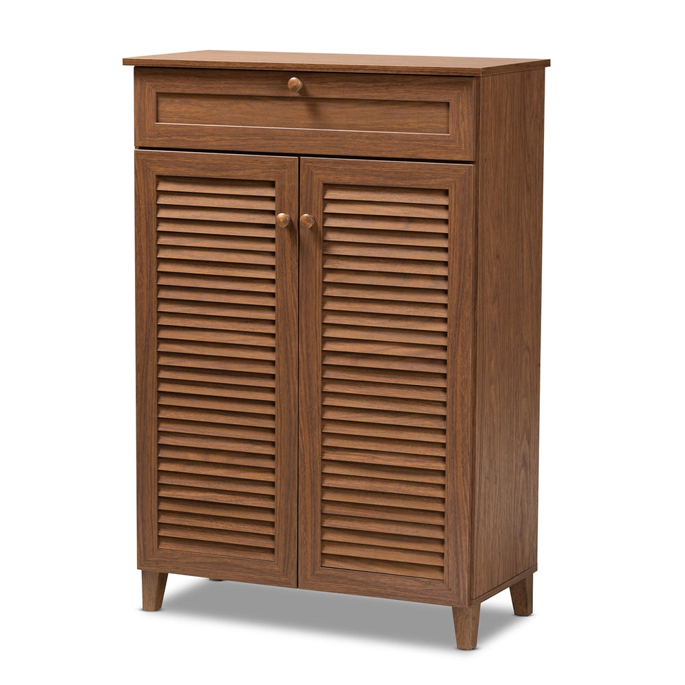 Baxton Studio - Coolidge Shoe Cabinet in Walnut - FP-03LV-Walnut view 1