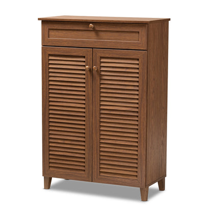 Baxton Studio - Coolidge Shoe Cabinet in Walnut - FP-03LV-Walnut view 1