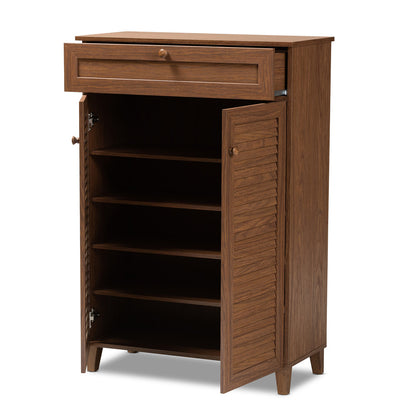 Baxton Studio - Coolidge Shoe Cabinet in Walnut - FP-03LV-Walnut view 4