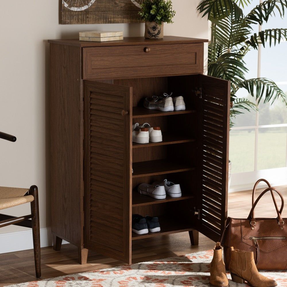 Baxton Studio - Coolidge Shoe Cabinet in Walnut - FP-03LV-Walnut view 7
