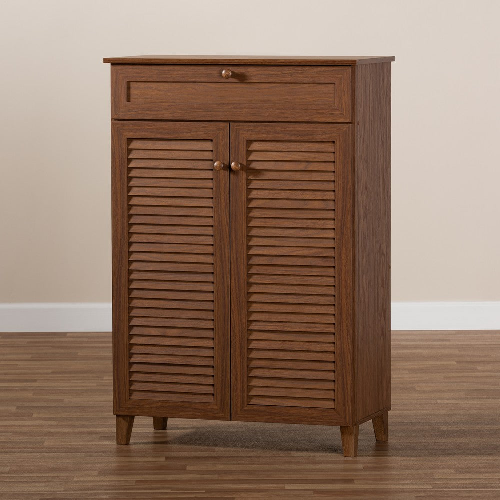 Baxton Studio - Coolidge Shoe Cabinet in Walnut - FP-03LV-Walnut view 8