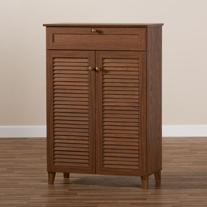 Baxton Studio - Coolidge Shoe Cabinet in Walnut - FP-03LV-Walnut view 8