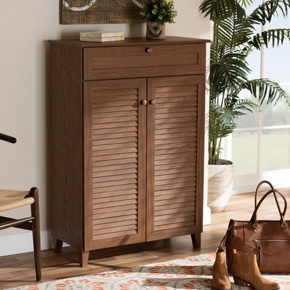Baxton Studio - Coolidge Shoe Cabinet in Walnut - FP-03LV-Walnut view 9