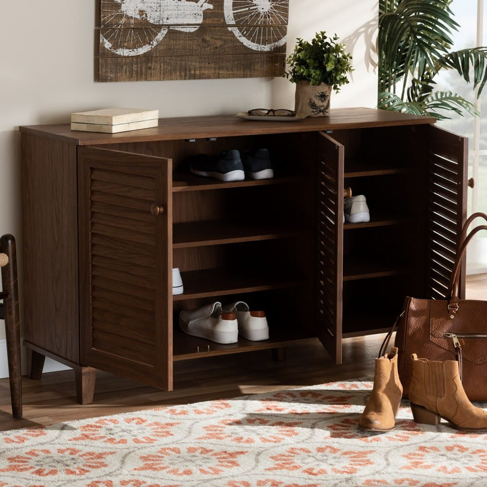Baxton Studio - Coolidge Shoe Cabinet in Walnut - FP-04LV-Walnut view 7