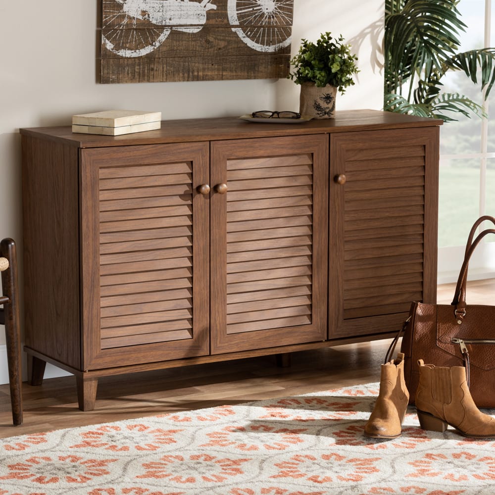 Baxton Studio - Coolidge Shoe Cabinet in Walnut - FP-04LV-Walnut view 9