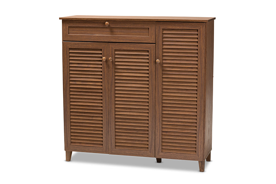 Baxton Studio - Coolidge Shoe Cabinet in Walnut - FP-05LV-Walnut view 1