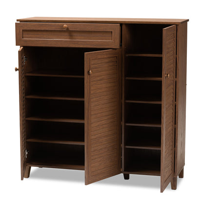 Baxton Studio - Coolidge Shoe Cabinet in Walnut - FP-05LV-Walnut view 4