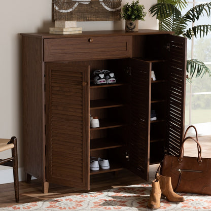 Baxton Studio - Coolidge Shoe Cabinet in Walnut - FP-05LV-Walnut view 7