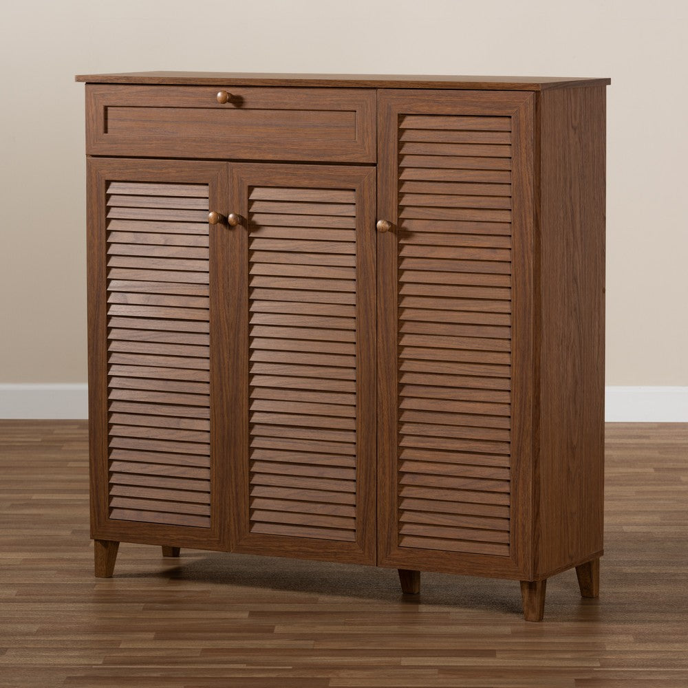 Baxton Studio - Coolidge Shoe Cabinet in Walnut - FP-05LV-Walnut view 8