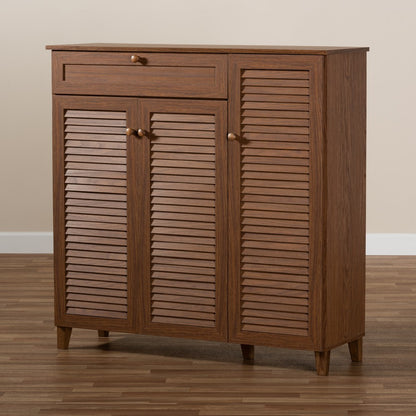 Baxton Studio - Coolidge Shoe Cabinet in Walnut - FP-05LV-Walnut view 8