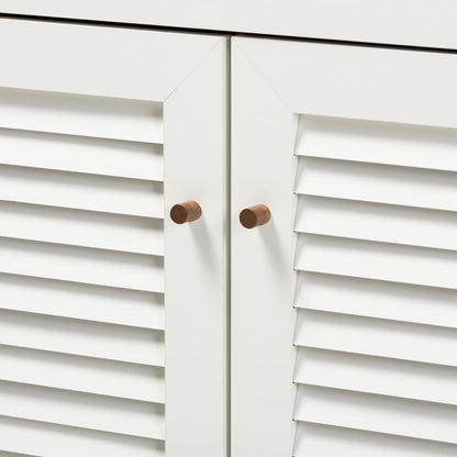 Baxton Studio - Coolidge Shoe Cabinet in White/Walnut - FP-02LV-Walnut/White view 5