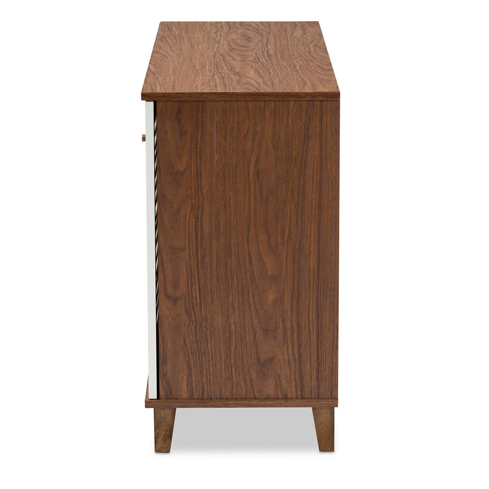 Baxton Studio - Coolidge Shoe Cabinet in White/Walnut - FP-04LV-Walnut/White view 4